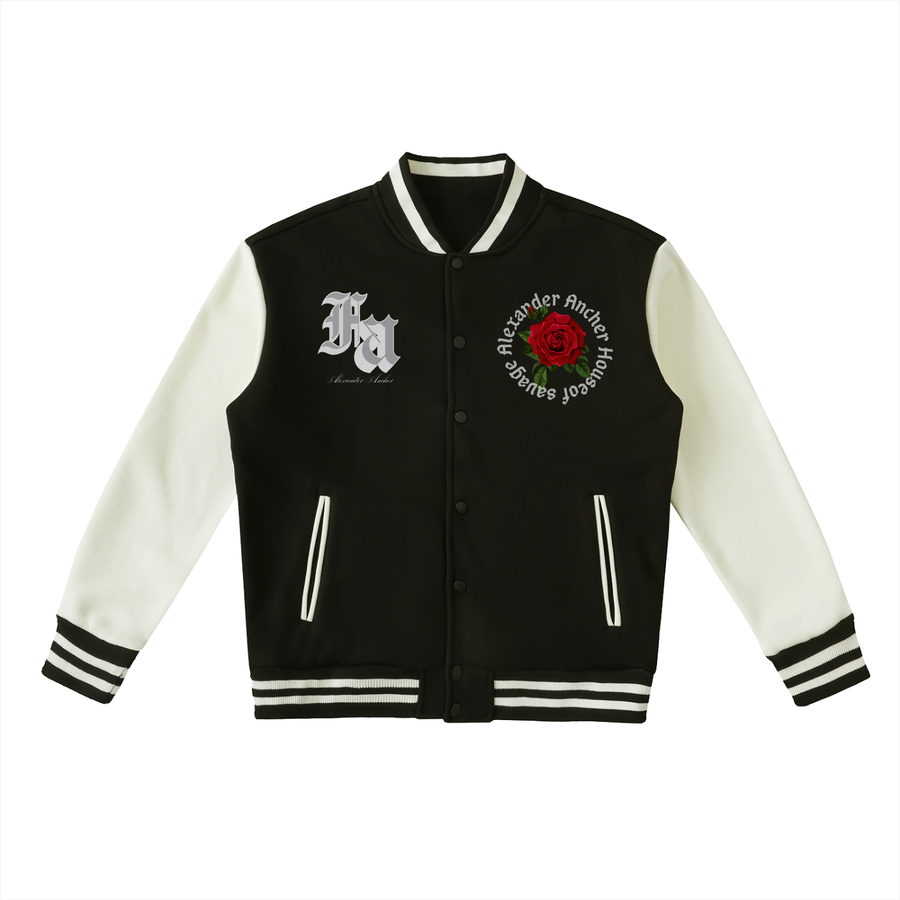 rose AA Fleeced Varsity Jacket