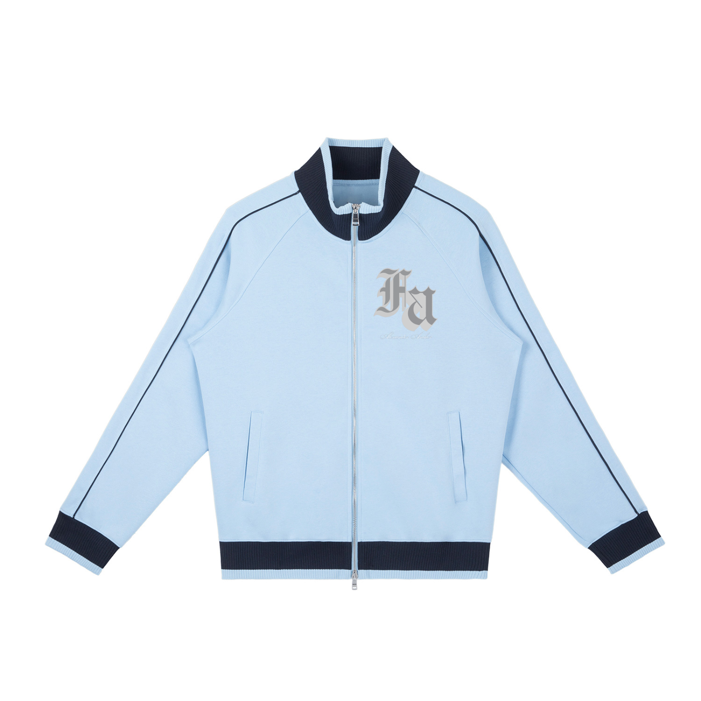 Color Block Raglan Sleeve Zip Track Jacket