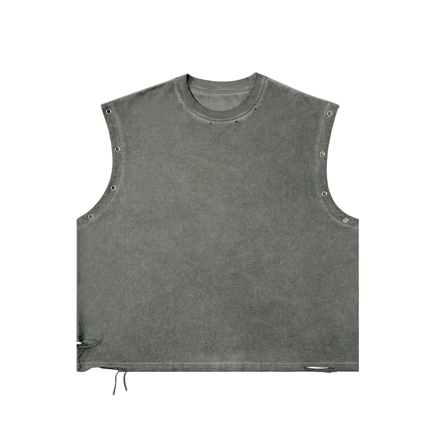 AA Distressed Grommet Eyelet Tank Top