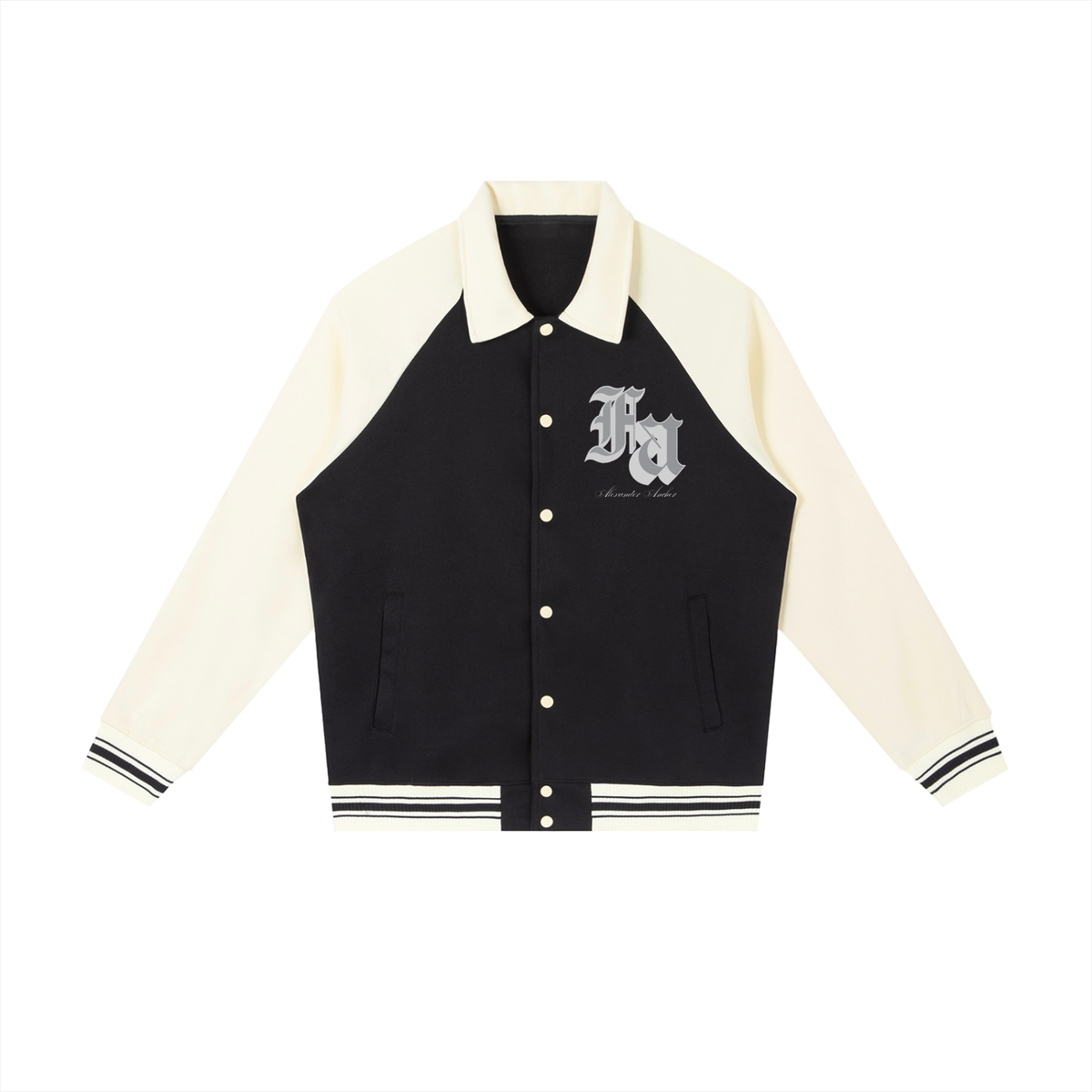 AA Contrast Raglan Sleeve Baseball Jacket