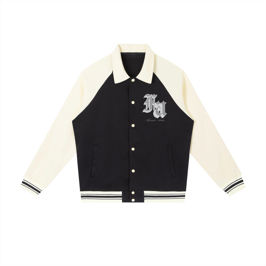 AA Contrast Raglan Sleeve Baseball Jacket