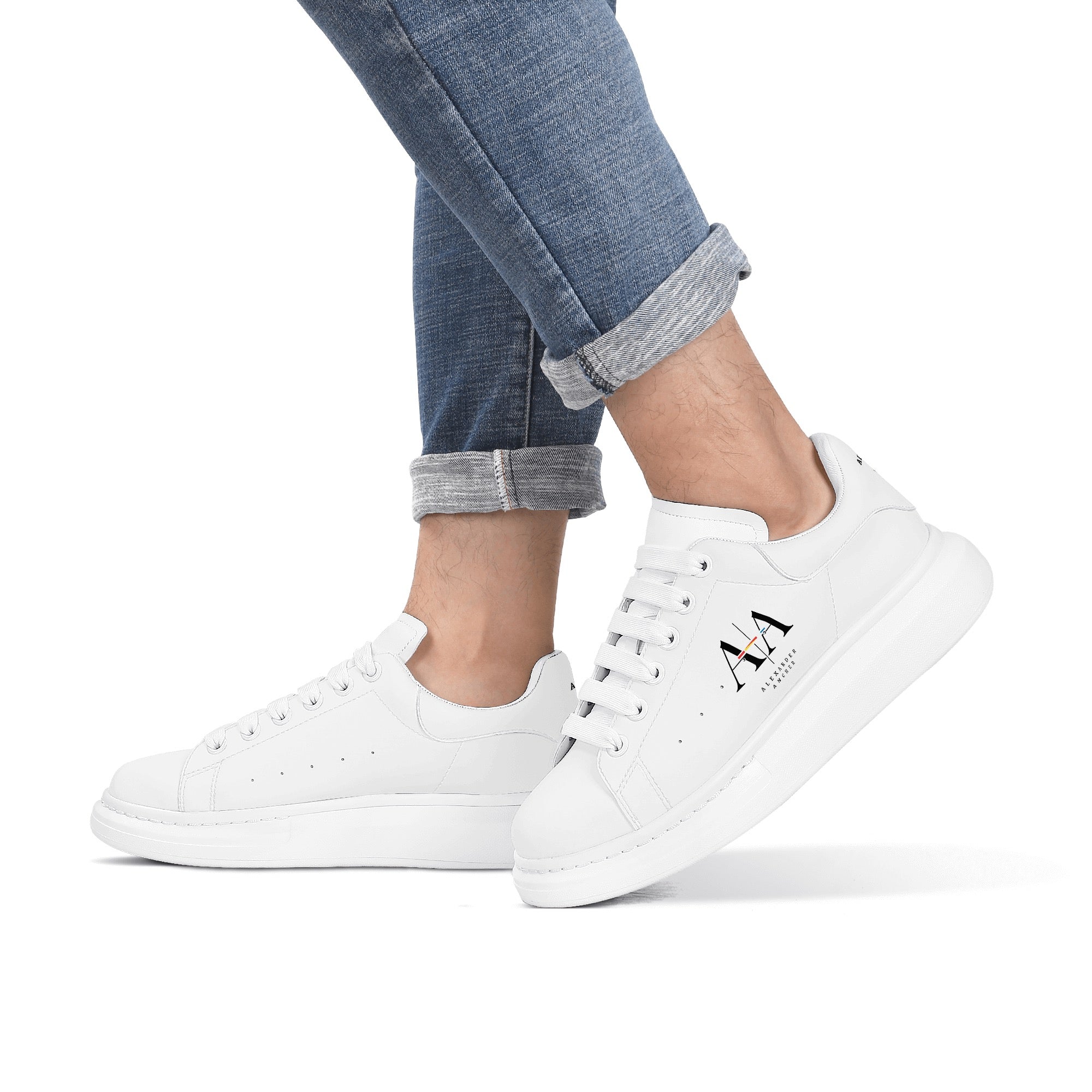 Mens White Low Top Chunky Shoes