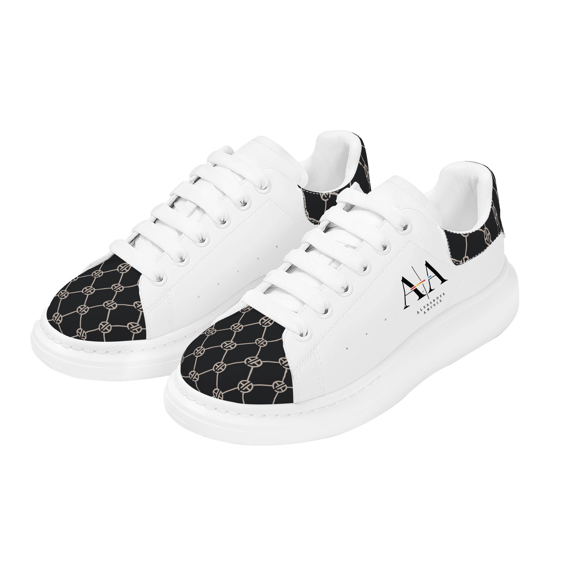 Mens Global White Low Top Chunky Shoes