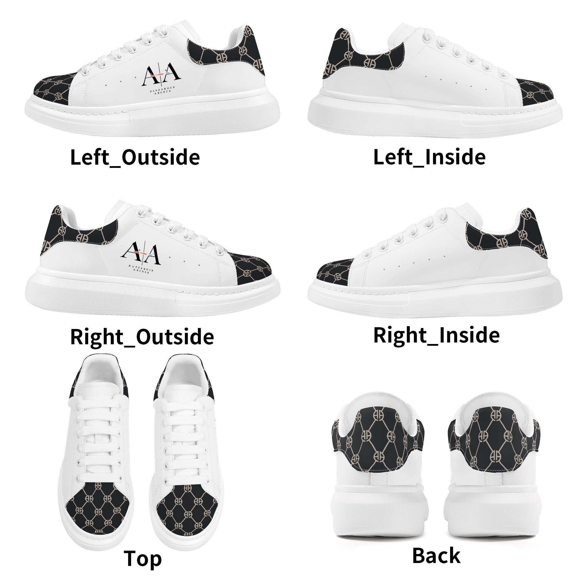 Mens Global White Low Top Chunky Shoes