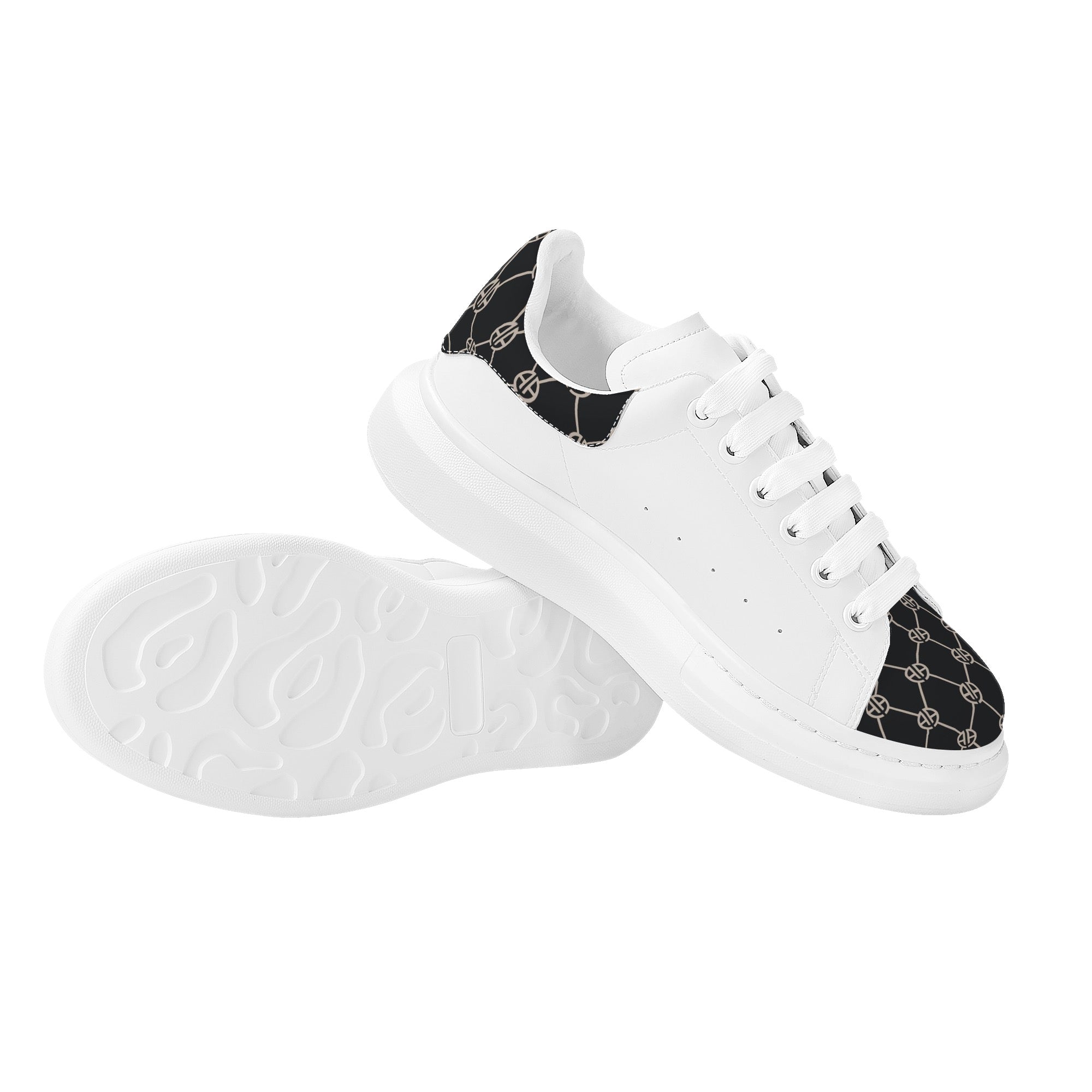 Mens Global White Low Top Chunky Shoes