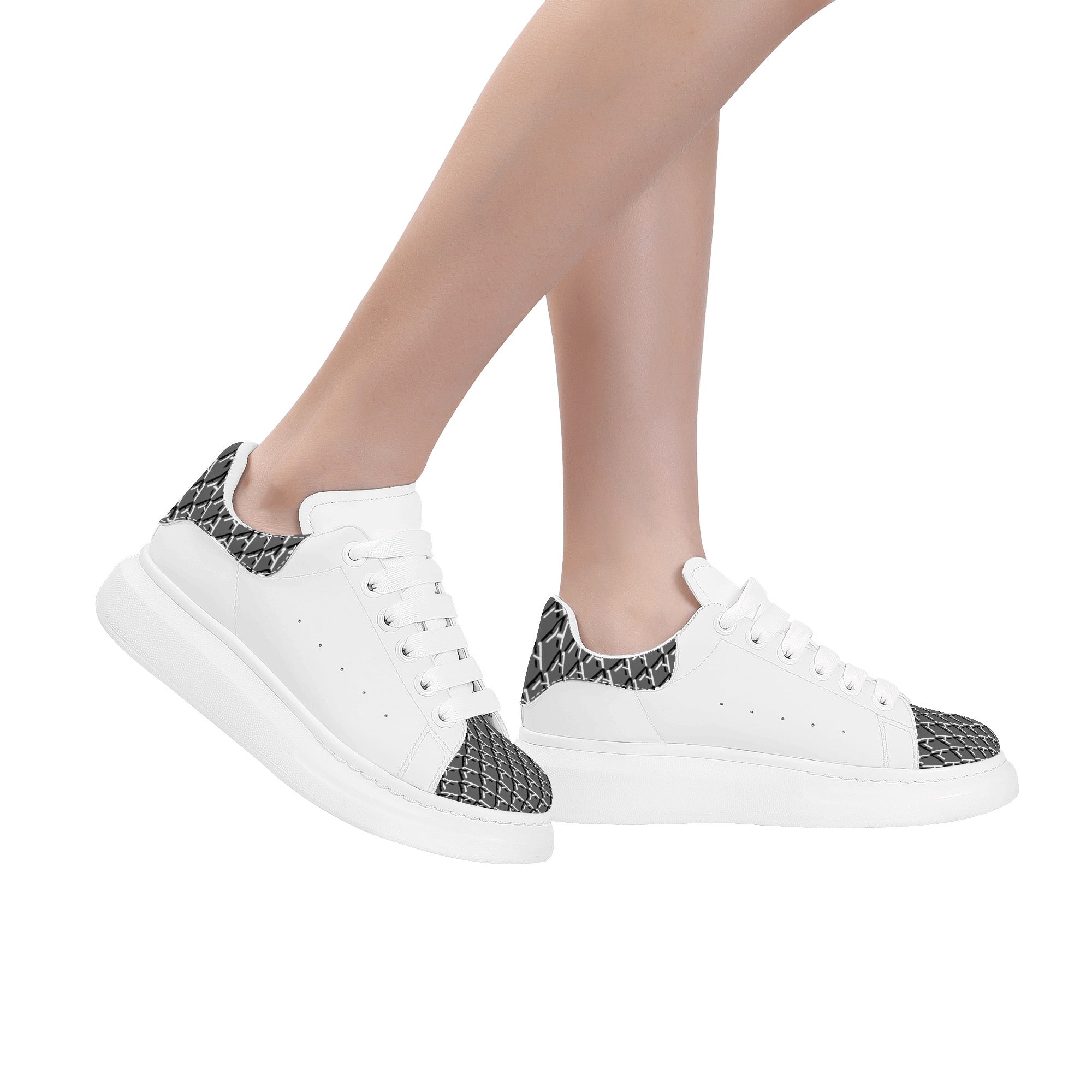 Womens White Low Top Chunky Shoes