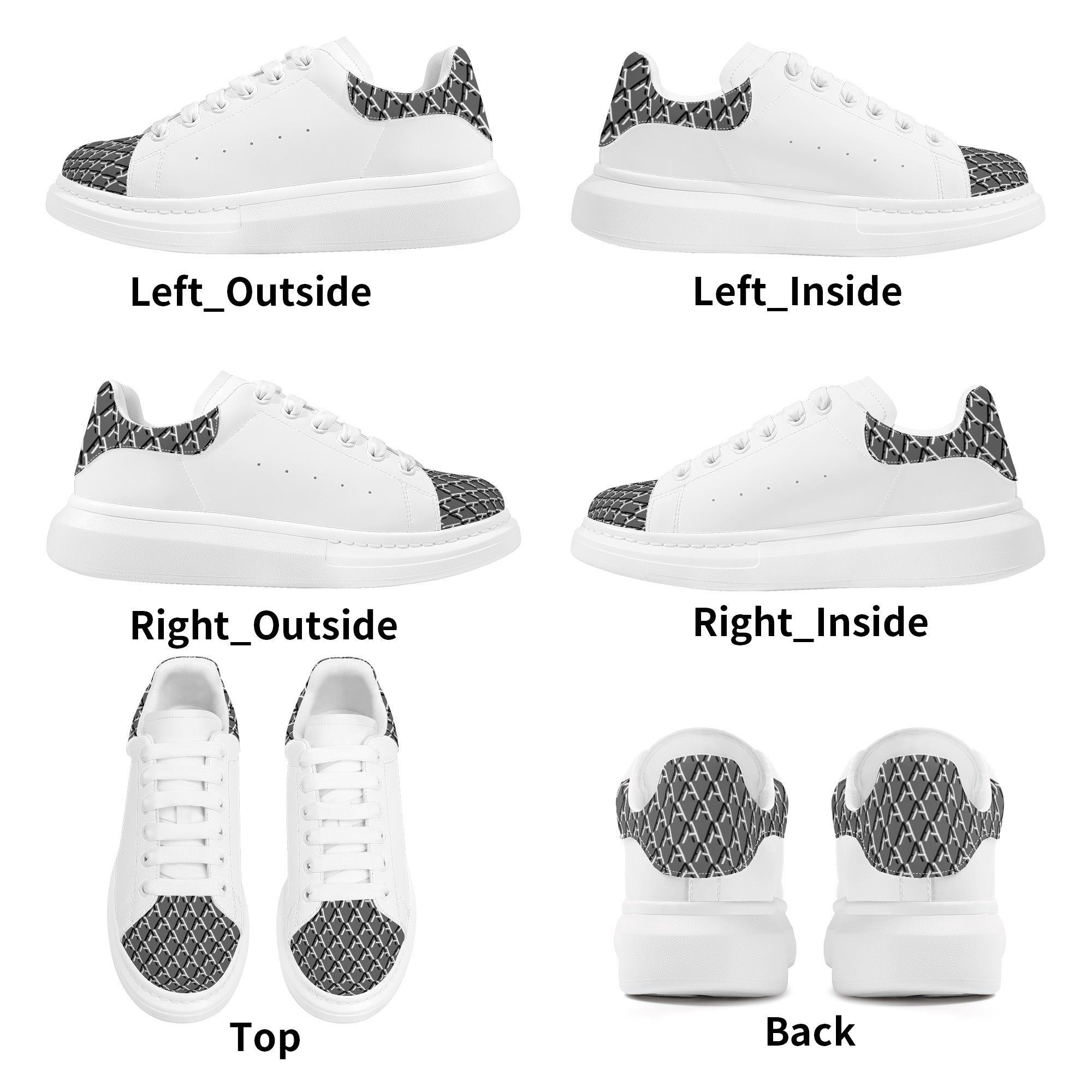 Womens White Low Top Chunky Shoes