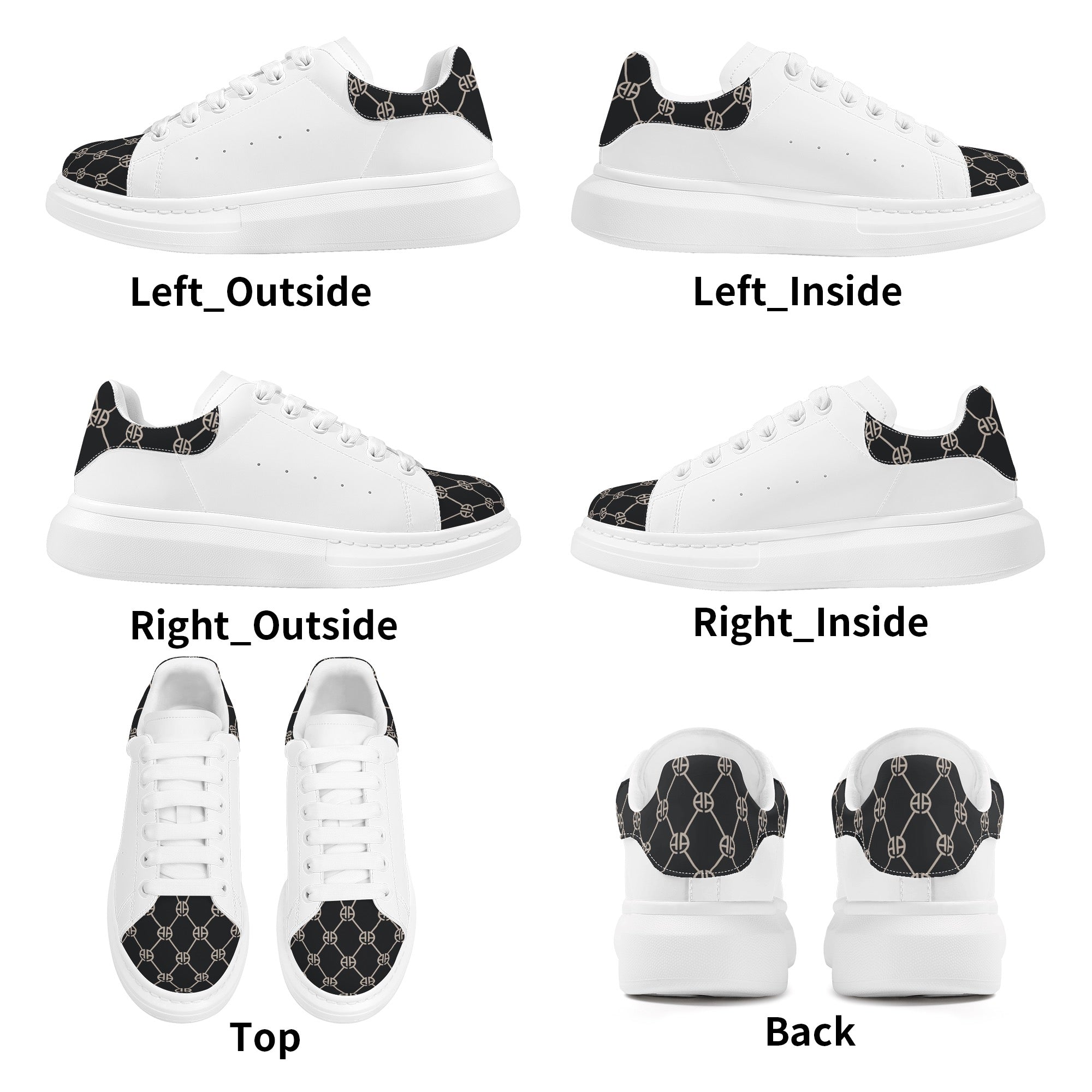 Womens White Low Top Chunky Shoes