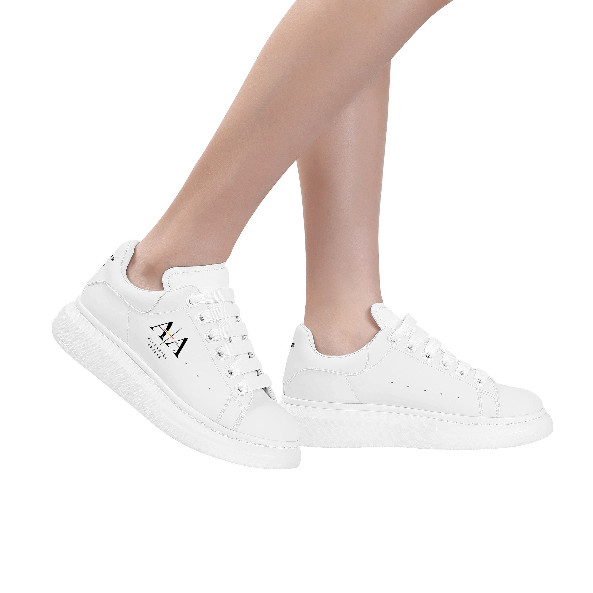 Womens White Low Top Chunky Shoes