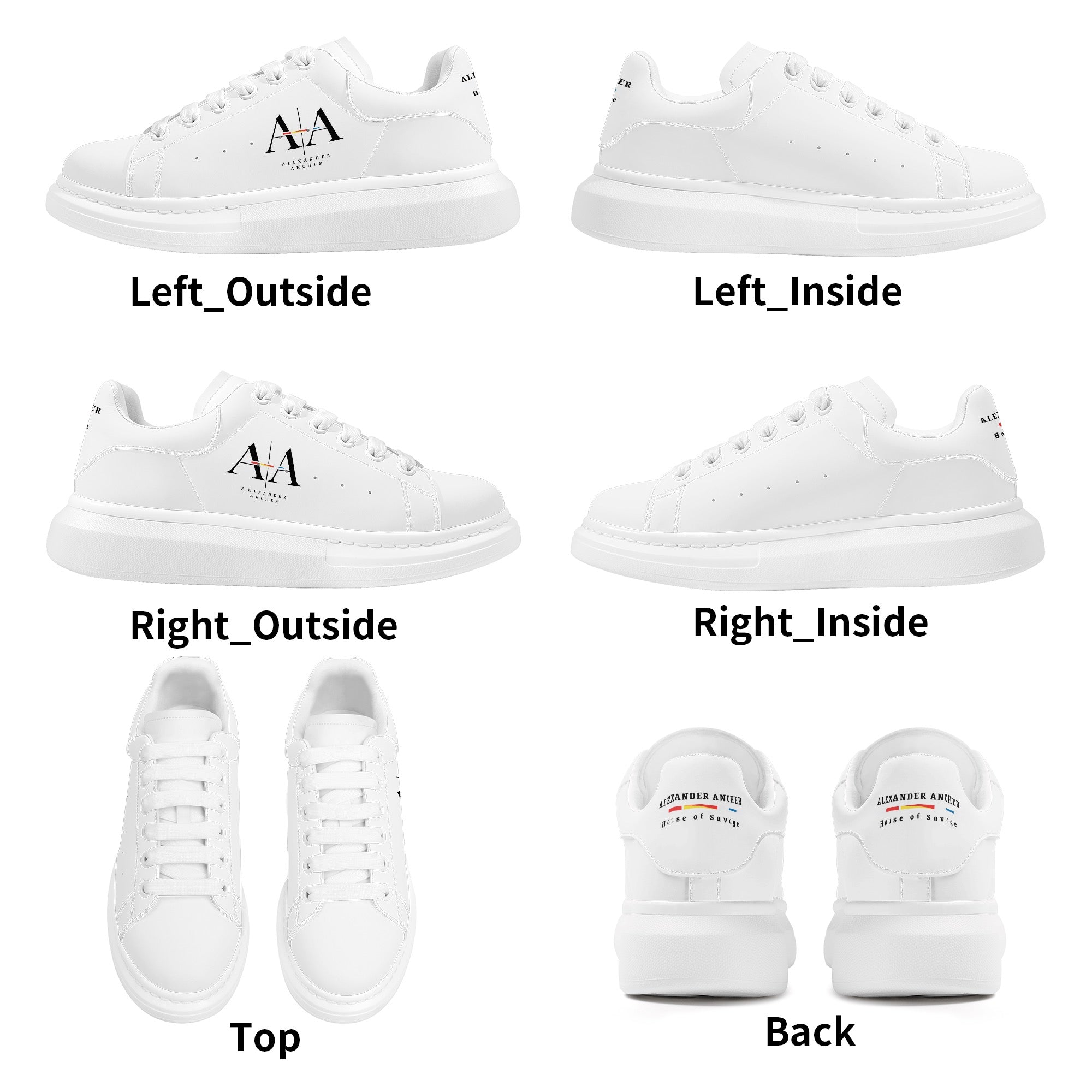 Womens White Low Top Chunky Shoes