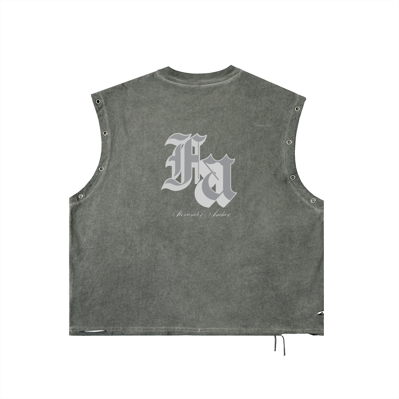 Distressed Grommet Eyelet Tank Top