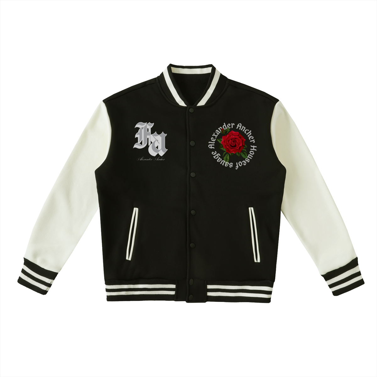 rose AA Fleeced Varsity Jacket