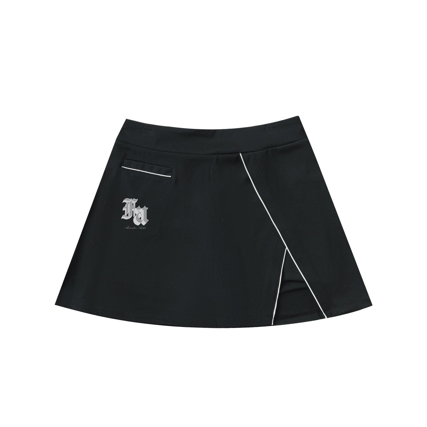 High-Waist Pocketed A-Line Skirt