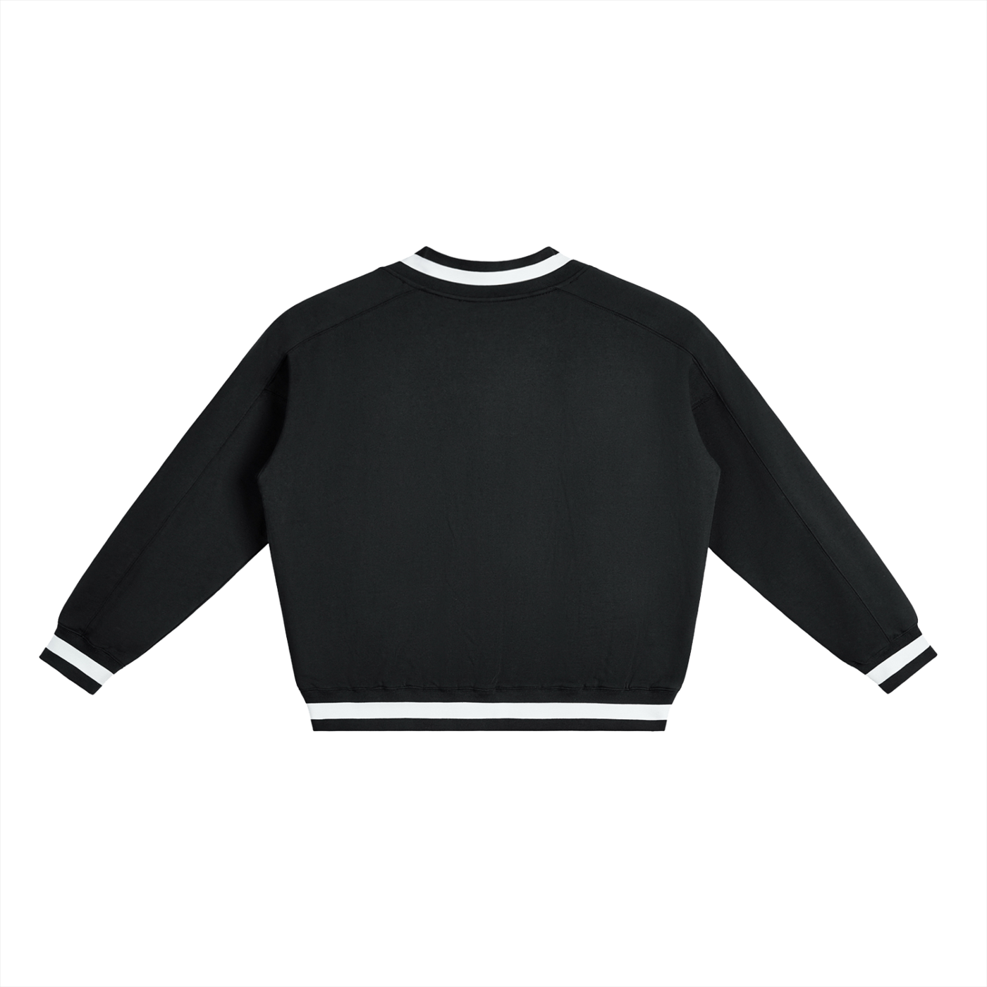 V-Neck Contrast Collar Boxy Sweatshirt