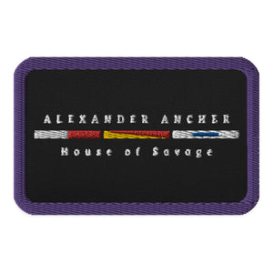 Embroidered purple patches