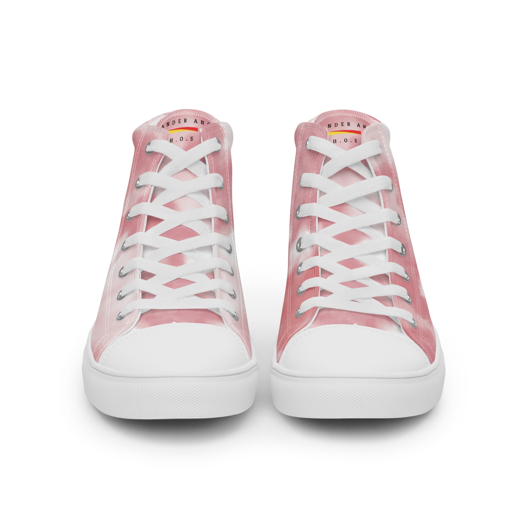 Men’s Pink fade high top canvas shoes