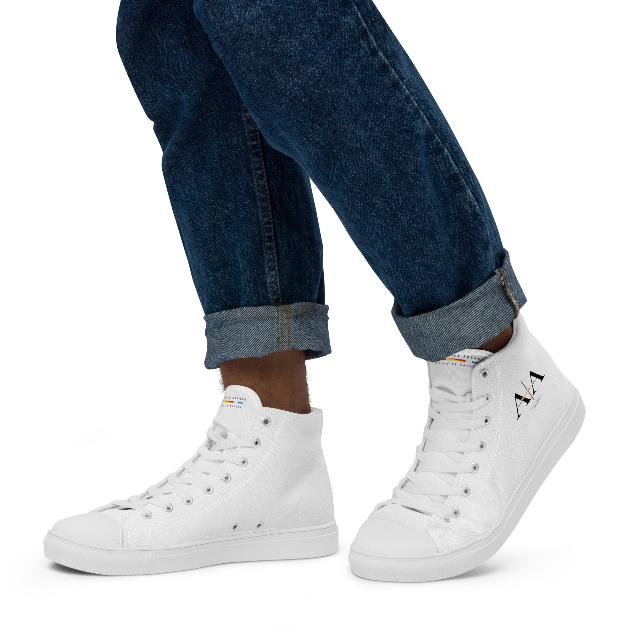 White Men’s high top canvas shoes