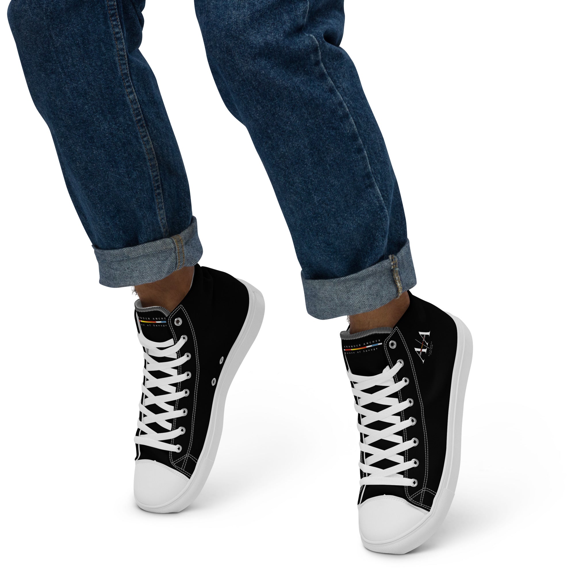 Black Men’s high top canvas shoes