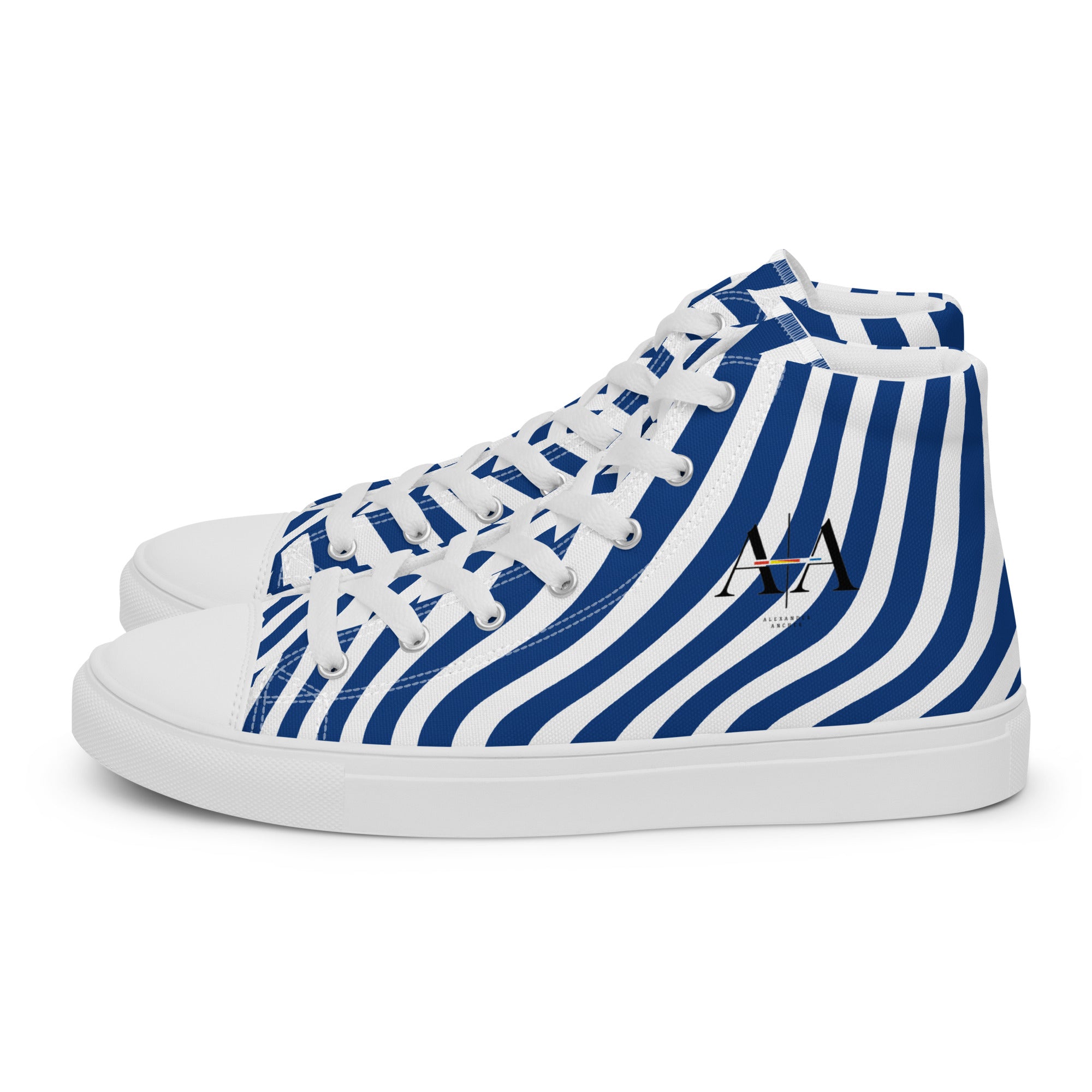 Strips Men’s high top canvas shoes