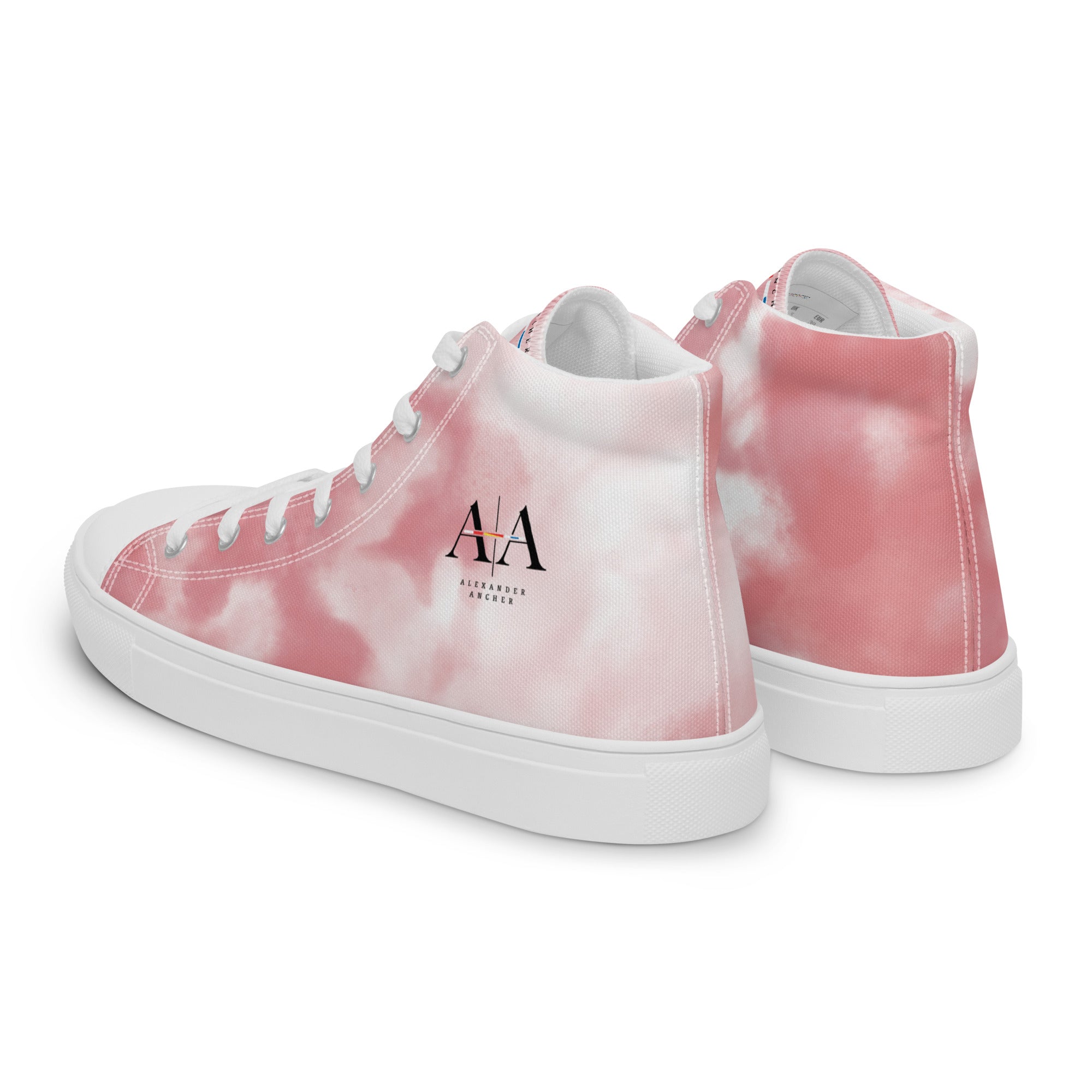 Men’s Pink fade high top canvas shoes