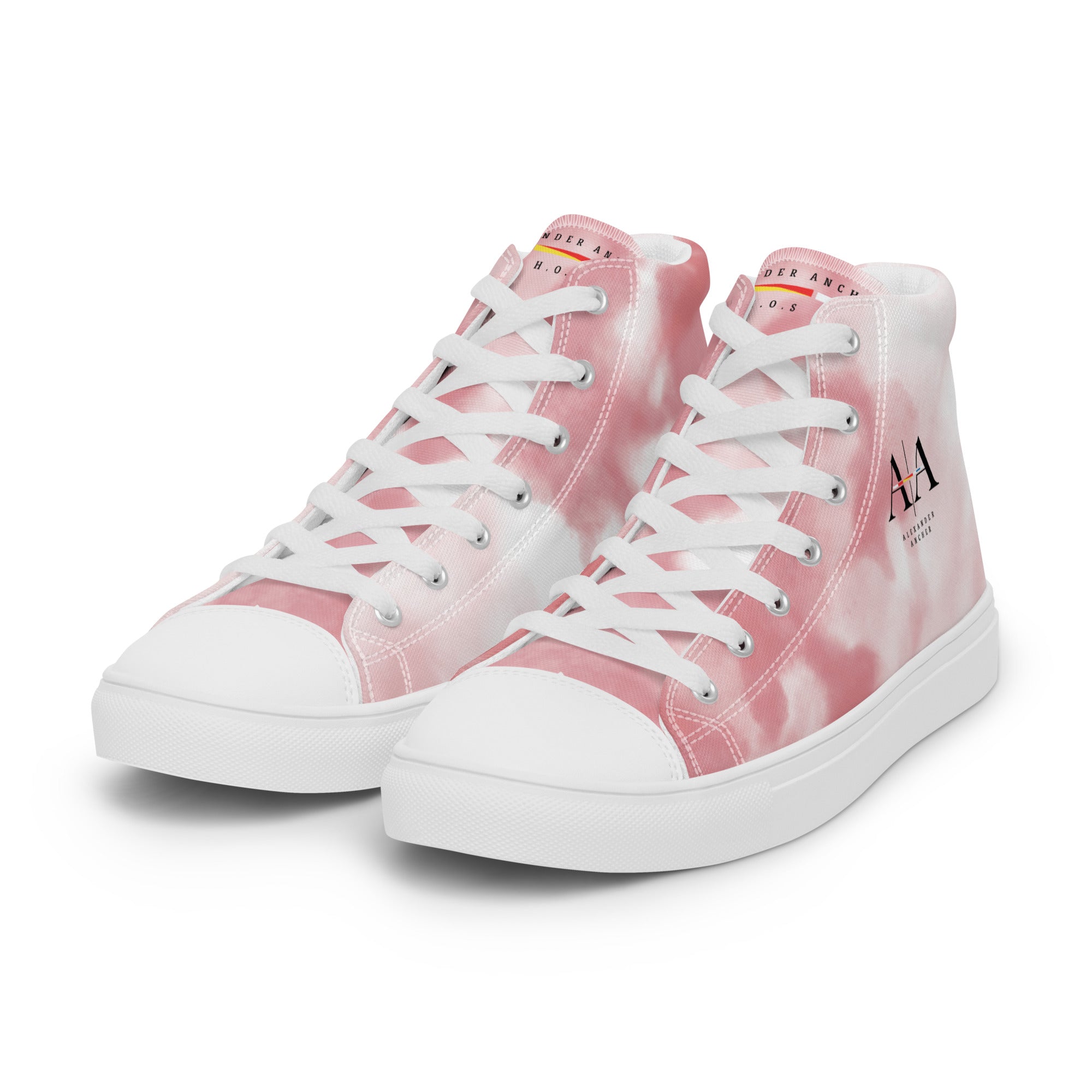 Men’s Pink fade high top canvas shoes