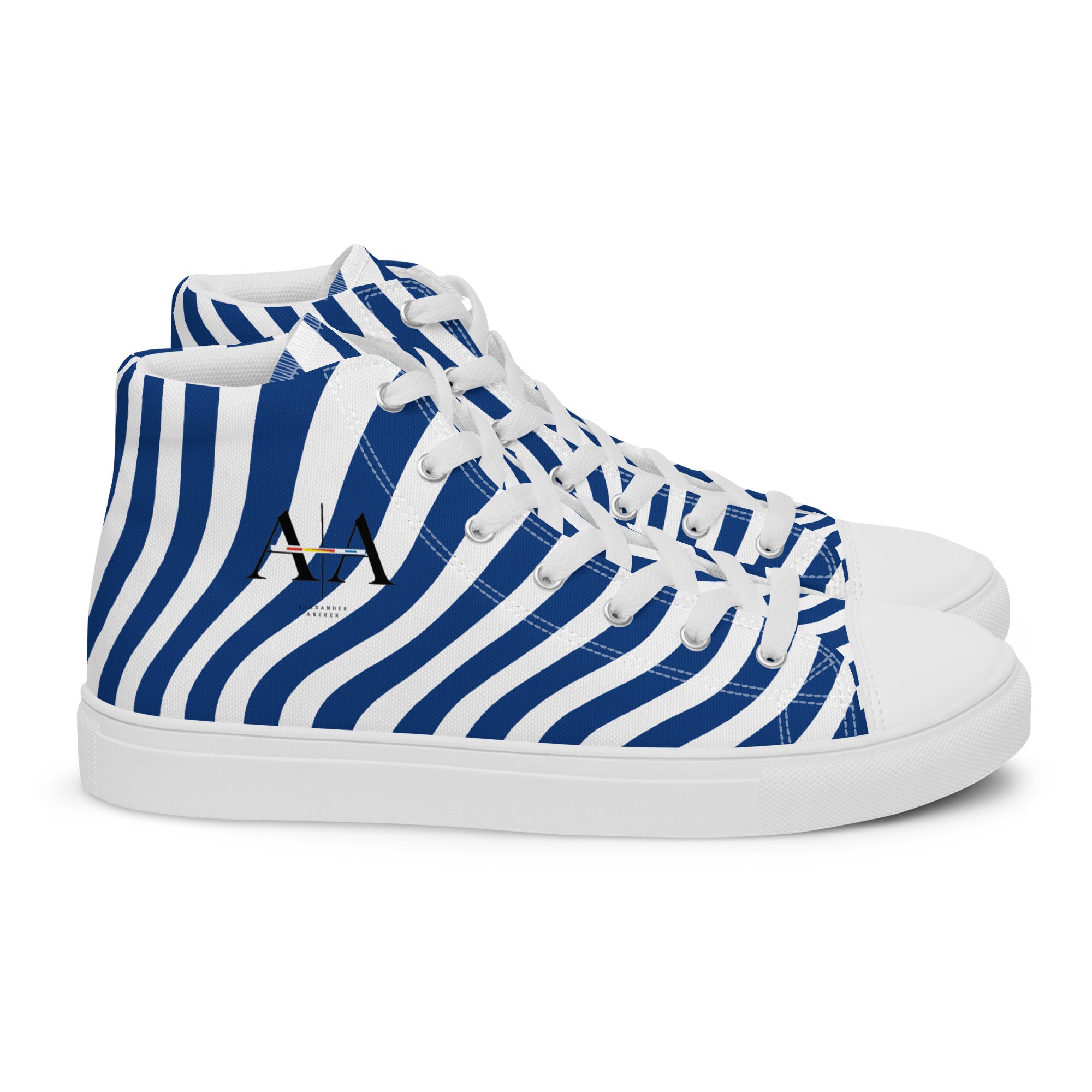 Strips Men’s high top canvas shoes