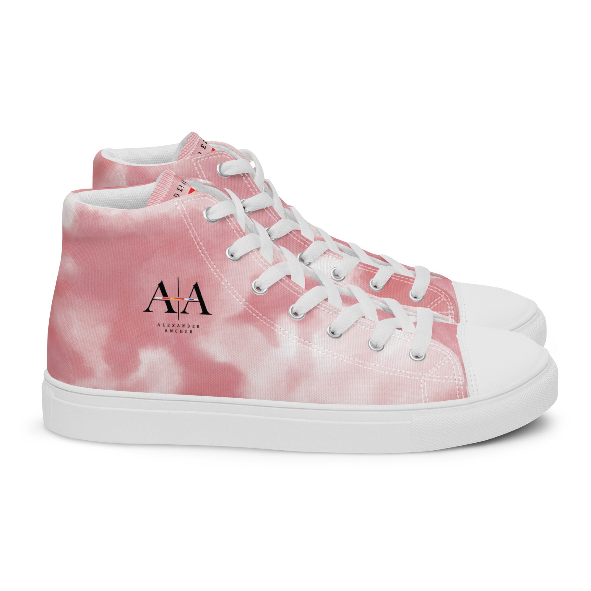 Men’s Pink fade high top canvas shoes