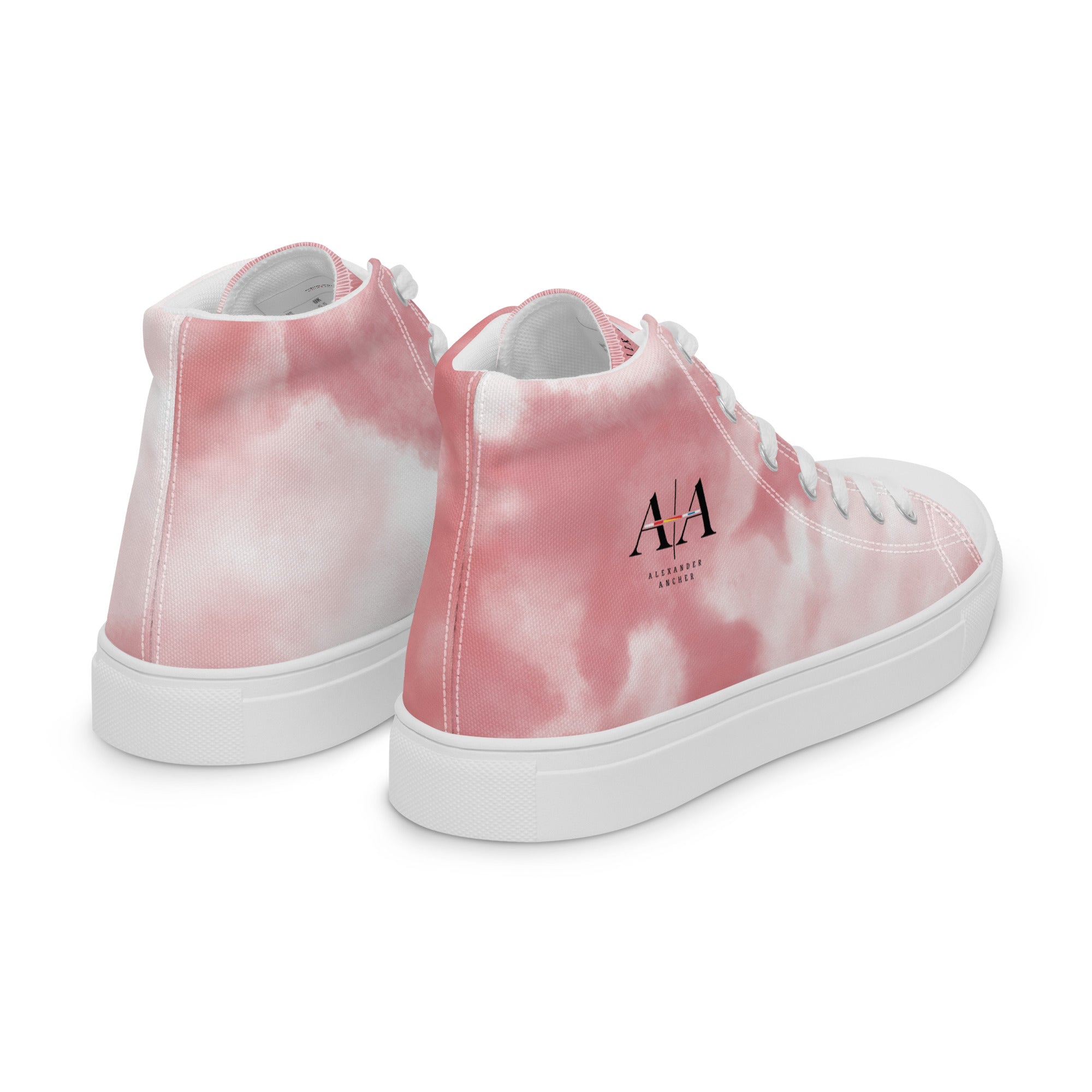 Men’s Pink fade high top canvas shoes