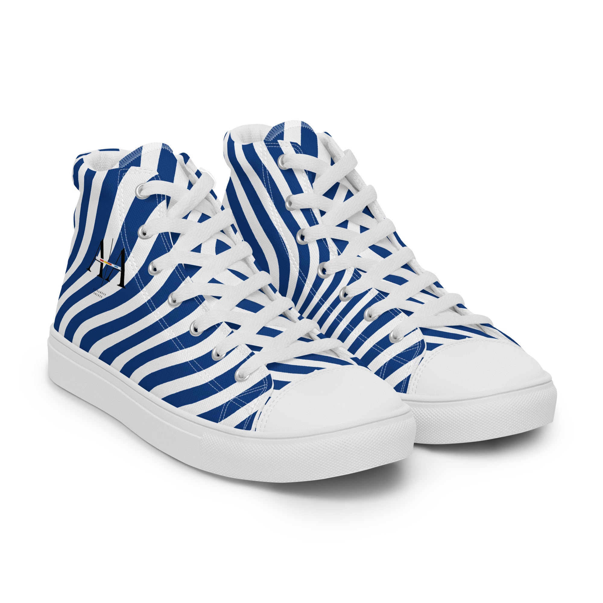 Strips Men’s high top canvas shoes