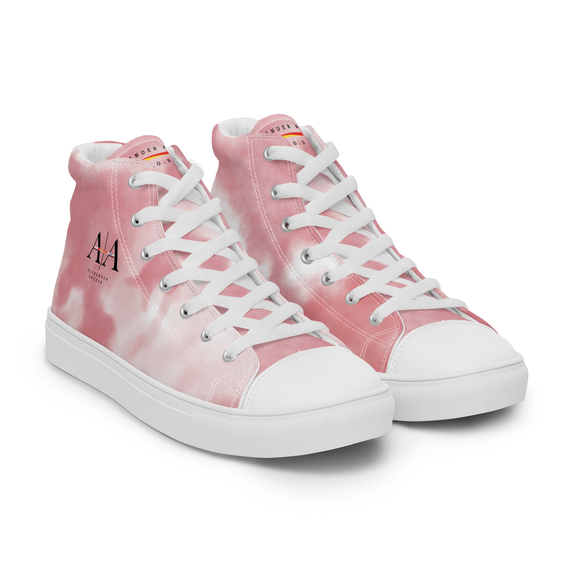 Men’s Pink fade high top canvas shoes