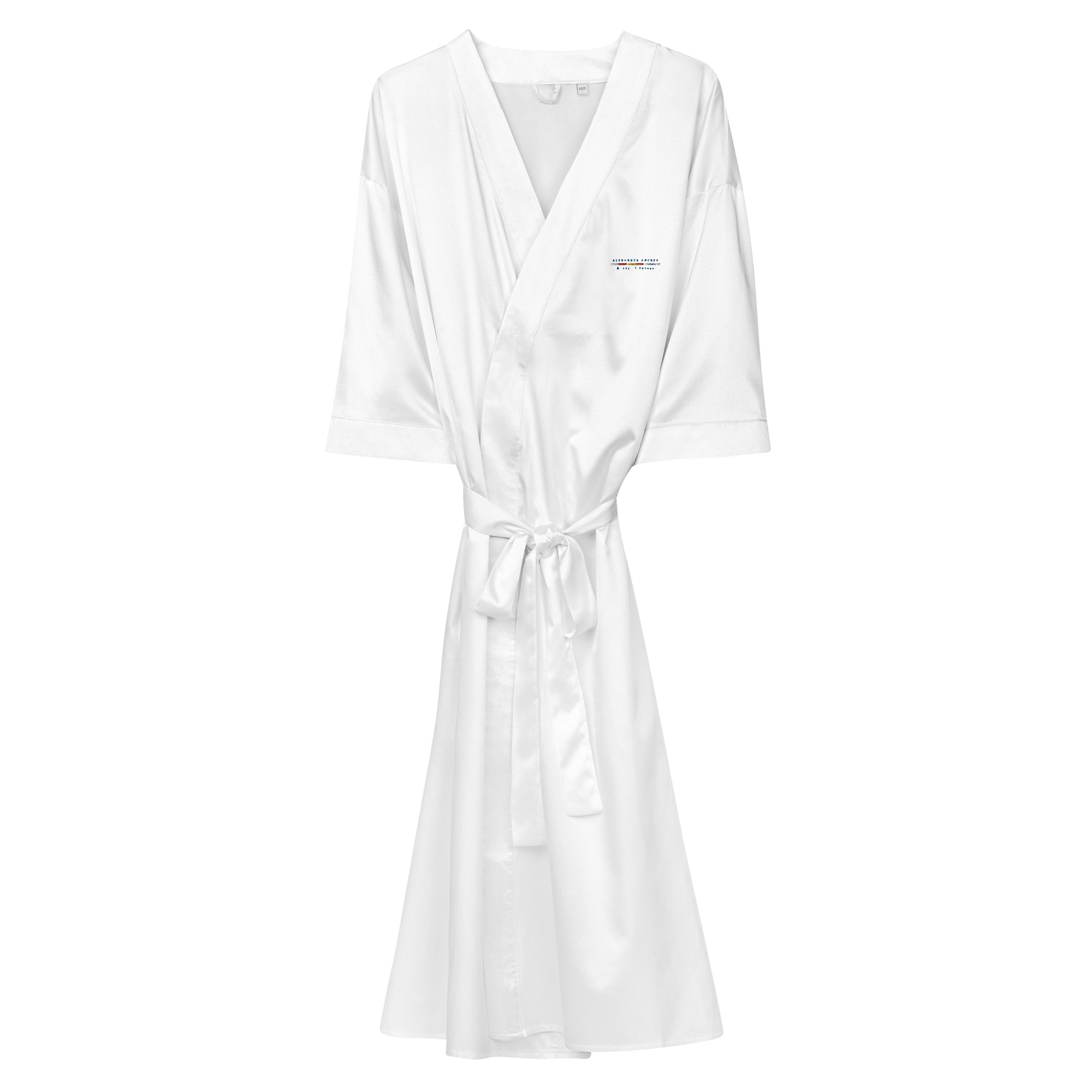 Satin robe White